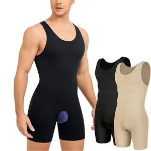 Mens Shapewear Bodysuit Plus Size Body Shaper Jumpsuit Men Underwear Chest Binders Flat Belly Corset Menswear Slim Fit Socks Waist Compression Tummy Control Waisttrainer