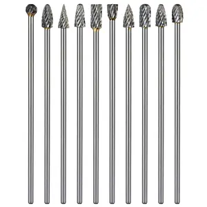 Carbide Burr Set Long Shank (10Pcs, 1/8)