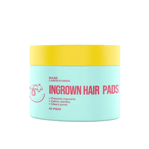 Base Laboratories Ingrown Hair Pads with AHA + BHA Exfoliating Post-Shave Pads to Reduce Razor Bumps Clear Pores & Smooth Skin for Bikini Line Underarms Legs & Face Body Care Hair Removal