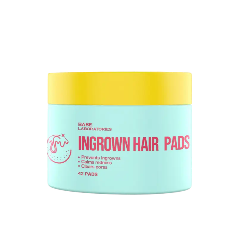 Base Laboratories Ingrown Hair Pads with AHA + BHA Exfoliating Post-Shave Pads to Reduce Razor Bumps Clear Pores & Smooth Skin for Bikini Line Underarms Legs & Face Body Care Hair Removal