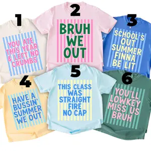 Custom Comfort Colors Last Day of School Teacher T-Shirt, Teacher Summer Shirts, Teacher Team Shirt, Matching Teacher Tees, End of Year Teacher Gift, Bruh We Out
