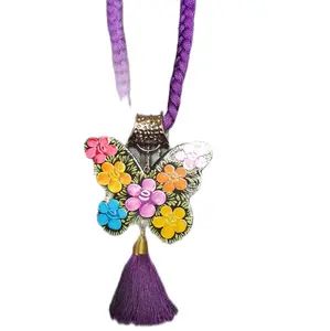 Handmade Necklace with Hand-Painted Butterfly Pendant - Fashion Accessory