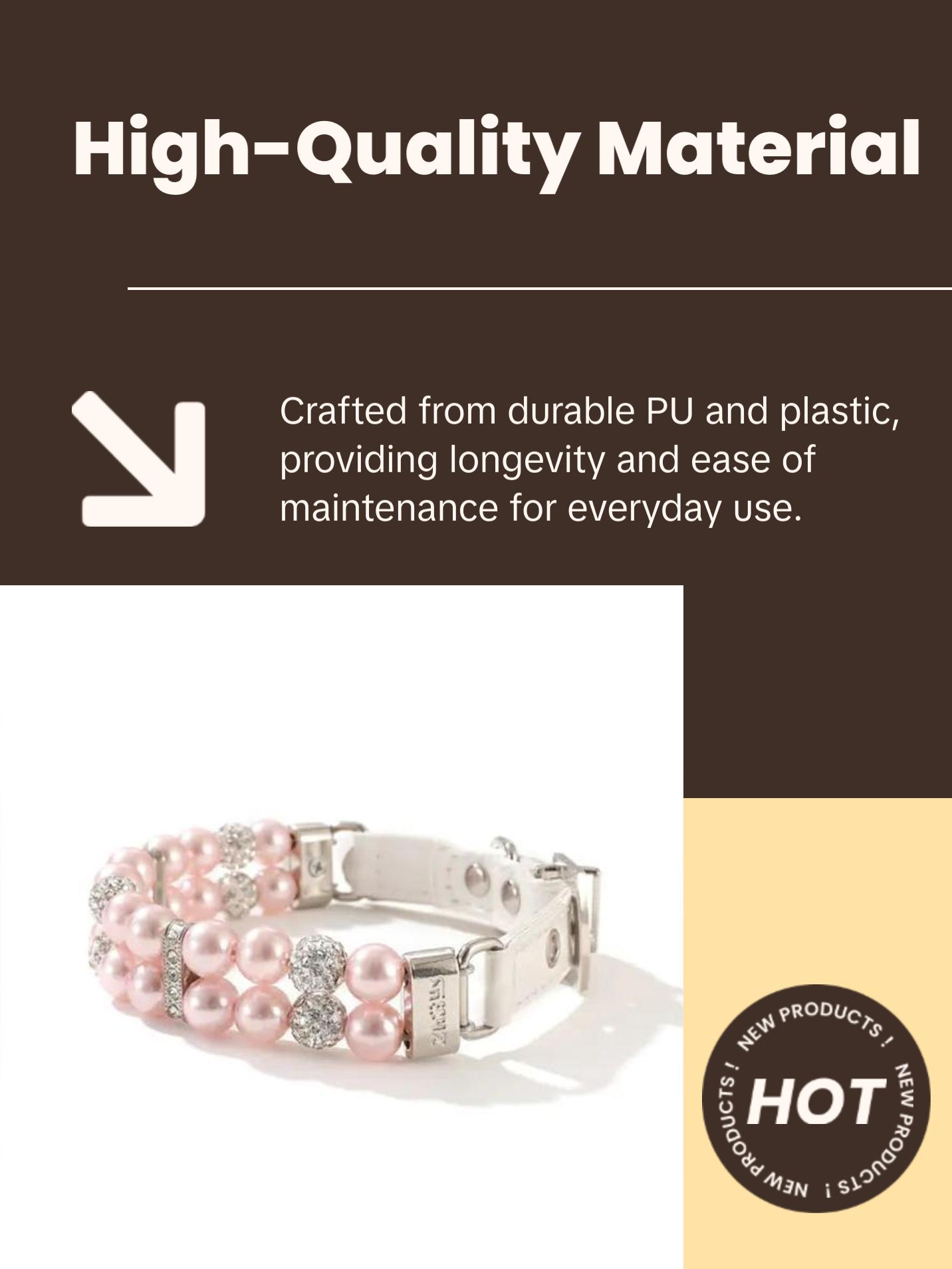 Pearl Pet Collar Artificial Pearls Rhinestone Dog Collar Pearl Pet Collar Artificial Pearls Rhinestone Dog Collar