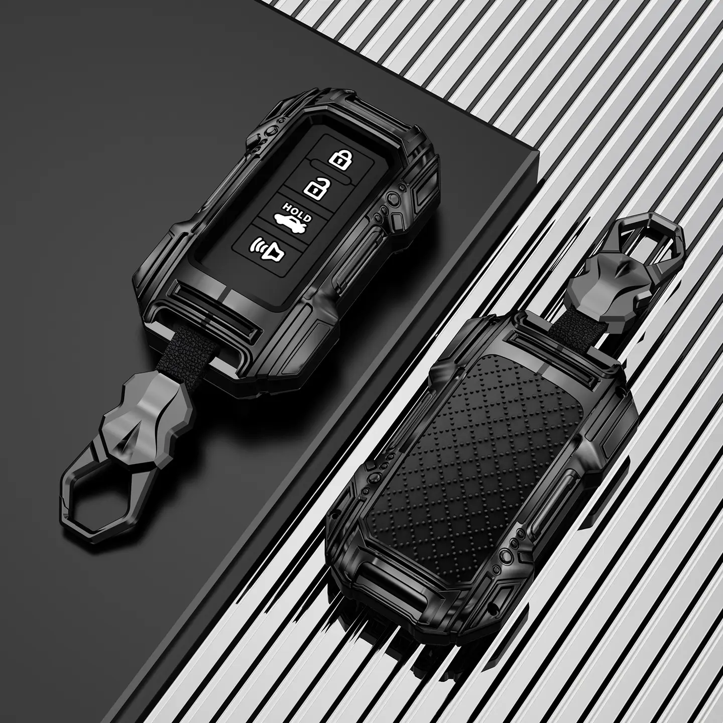 4-Buttons-Autophone Compatible with Toyota Key Fob Cover with keychain, Protection Key Case For Tacoma Sequoia Tundra 4Runner Highlander for RAV4 for Camry for Corolla Smart key