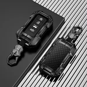 4-Buttons-Autophone Compatible with Toyota Key Fob Cover with keychain, Protection Key Case For Tacoma Sequoia Tundra 4Runner Highlander for RAV4 for Camry for Corolla Smart key