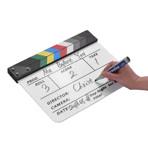 Film Clapper Board Delicate Texture Colorful Director Video Scene Clapperboard Acrylic Dry Erase Movie Clapper for Filmmakers