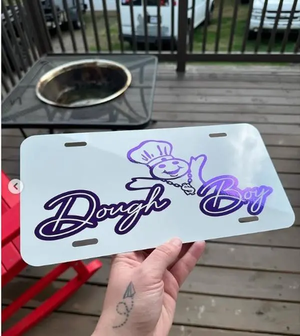 Dough Boy License Plate, Purple Color, truck accessories, Car tags, front license plate for trucks, custom license plate