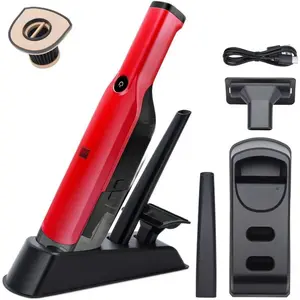 Handheld Vacuum Cordless,15KPA High Power Suction,USB Quick Charge, Vacuum Cleaner with Storage Dock,Lightweight Rechargeable Dust Buster with Crevice Tool Pet Brush Hand Vac for ,Red
