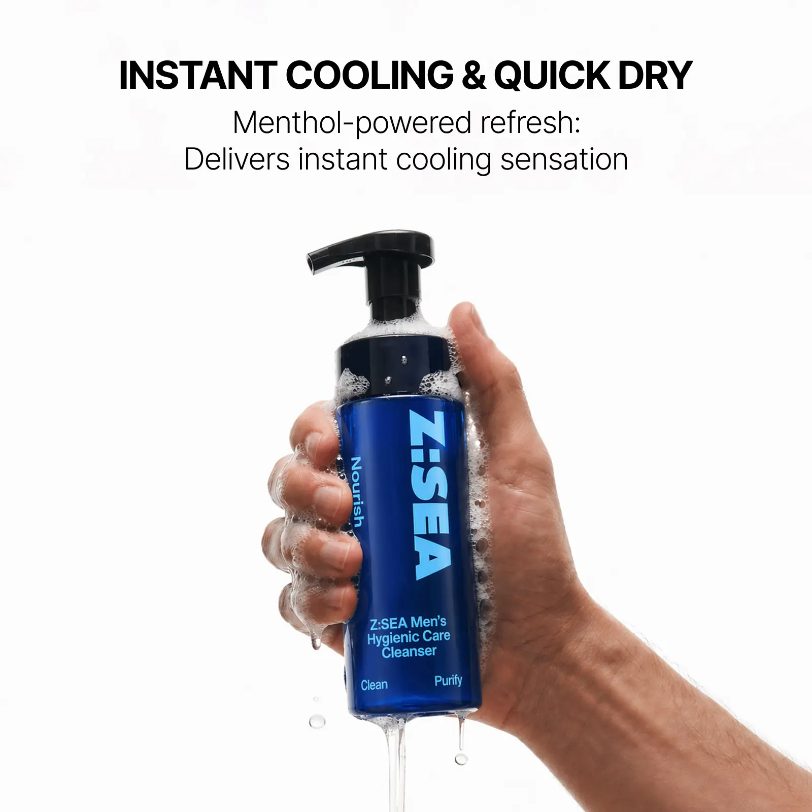 Z:SEA Men's Intimate Wash 150ml,pH-Balanced,Polyglutamic Acid