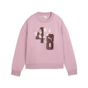 PUMA Womens Essentials Double Crew Neck Sweatshirt Casual - Pink