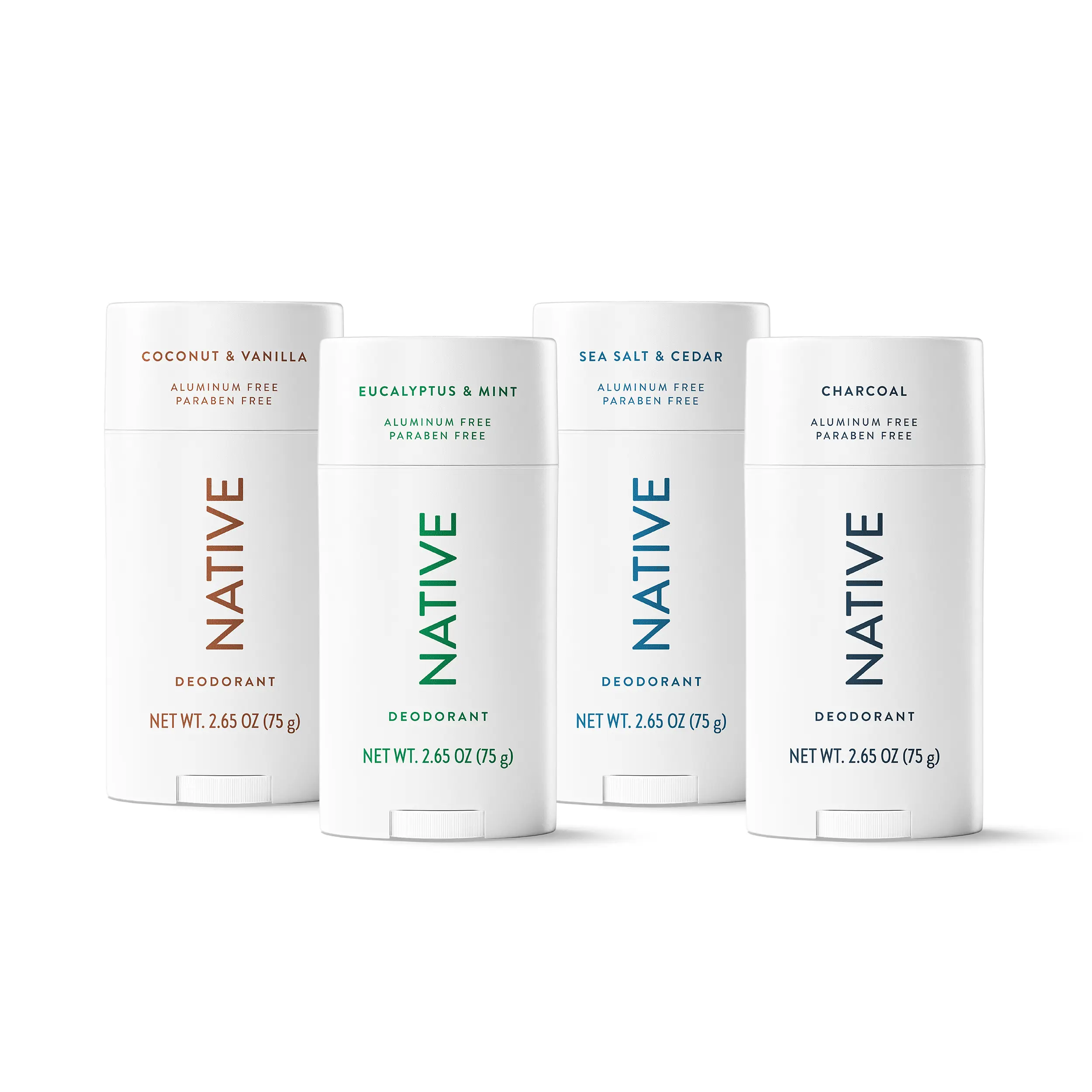 NATIVE Aluminum-Free Deodorant Stick Discovery Set – 4-Pack, 2.65 oz, 72HR Odor Protection NATIVE Aluminum-Free Deodorant Stick Discovery Set – 4-Pack, 2.65 oz, 72HR Odor Protection