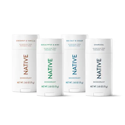 NATIVE Aluminum-Free Deodorant Stick Discovery Set – 4-Pack, 2.65 oz, 72HR Odor Protection