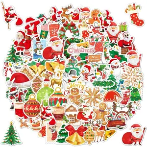 3 PCS Christmas Stickers for Kids, Holographic Glitter Christmas Stickers for Xmas Crafts Party Favors, Santa Claus Snowman Sticker Stocking Stuffers for Xmas Decoration Scrapbook