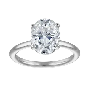2.5ct Oval Moissanite Travel Engagement Ring
