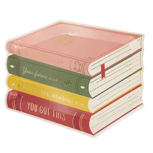 Stack of Books Paper Plate