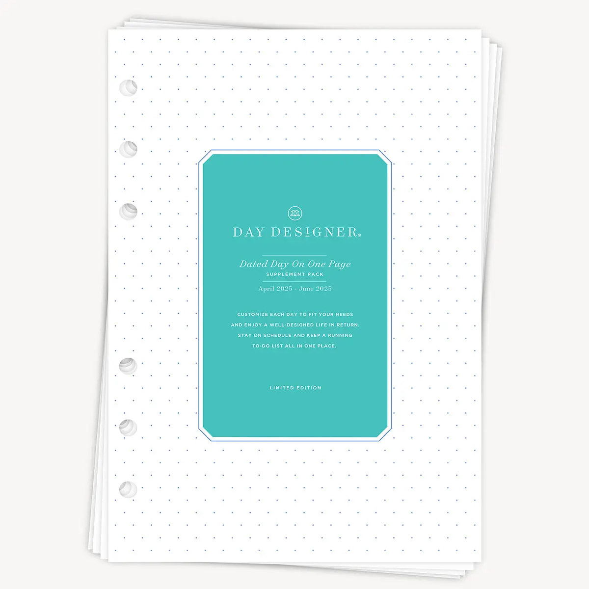 A5 Quarterly Planner Inserts: Dated Day on One Page (Q2 2025: April - June 2025)