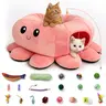 Catails Octopus-Shape Festive Cat Tunnel Bed Set (1 Set) with 20 Interactive Toys, Peekaboo Hole, Christmas Tree Skirt, Holiday Decor, Indoor Play & Rest Accessory for Kittens, Shaped Beds for Cats