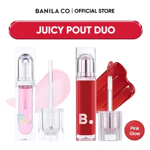 BANILA CO Glass Lips Juicy Pout Duo – Volume Lip Plumper + Dew Glow Tint Set