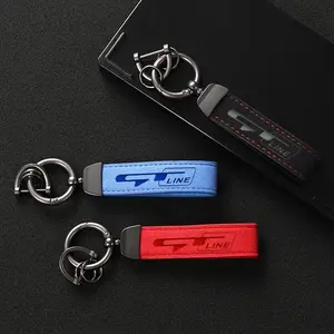 Suede Leather Car Keychain Key Rings Custom Gift 3D imprinting For Kia GT LINE gtline ELANTRA Sportage Stinger KX5 K3 K4 K5 Car