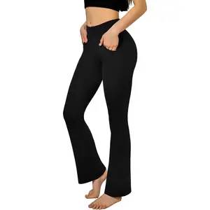 Flare Leggings for Women, High Waisted Flared Leggings with Pockets for Women Bootcut Casual Workout Yoga Pants