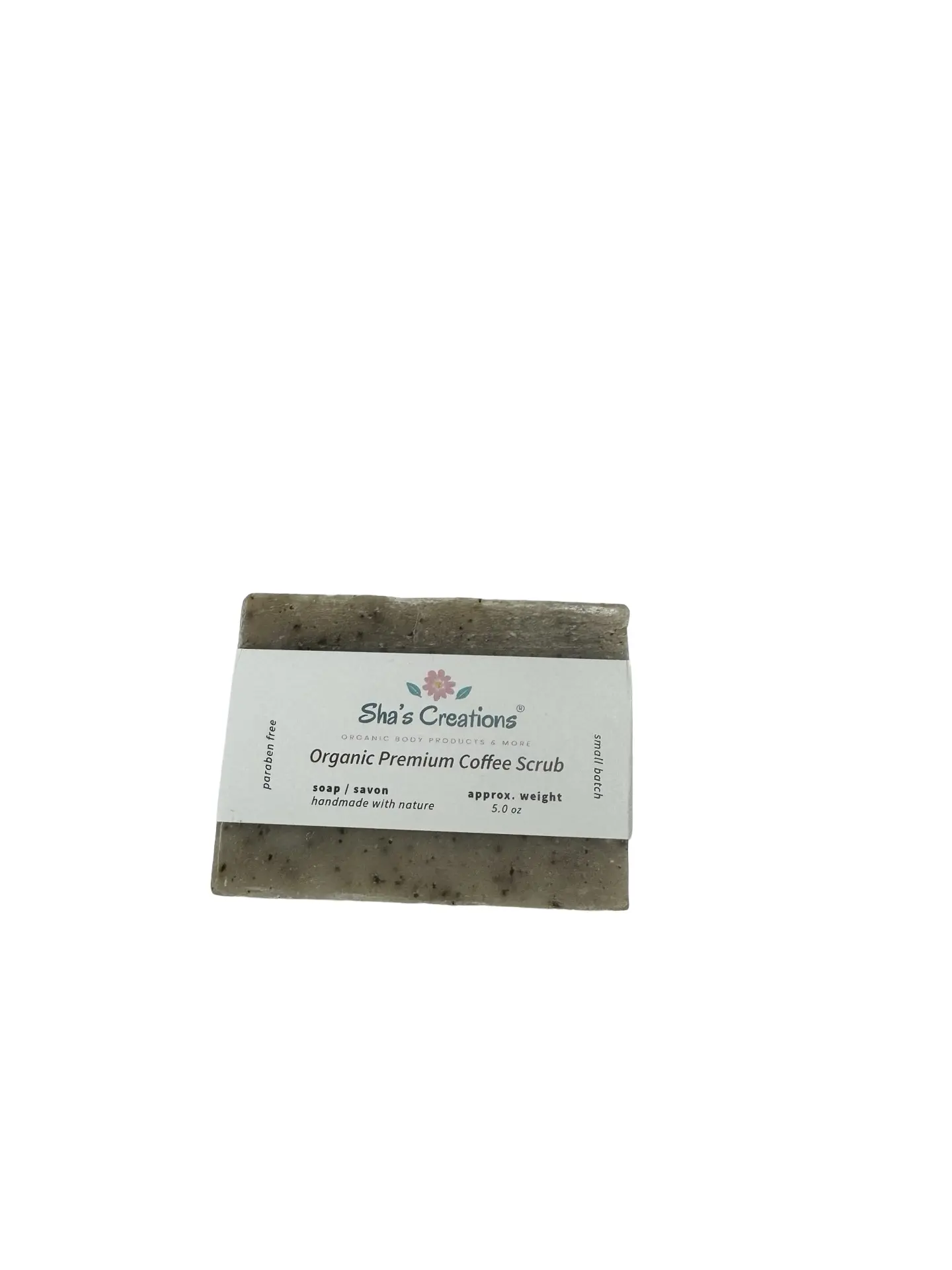 Sha's Organic Skincare TikTok Holiday Exclusive Natural Coffee Blend Bath Scrub Soap - Gentle Exfoliating Cleanser, Smooth Texture, Coconut Oil, Seed Oil, Hydrating, Nourishing, Skin Repair Formula for All Normal Skin Body Care (Single Item), Cleansing, M