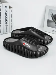 1 Pair Men's Cool Soft Breathable Massage Slides | Futuristic Trend Style | Wide Shoe Bed No Pinching + Full Wrap Breathable Design + Anti-Slip Outsole | Beach Wading / Shopping Dating / Daily Commute, Stylish & Durable, Breathable Non Slip