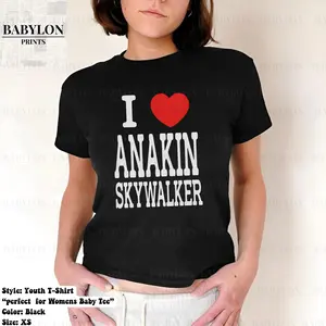 I Love Anakn Skywalker Y2K Baby Tee, Clean Girl