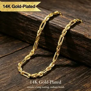 14K Real Gold-Plated Milano Rope Chain Necklace or Bracelet Italian style Waterproof Rust-resistant Hypoallergenic 5 mm wide Simple and stylish Suitable for men and women The Perfect Gift