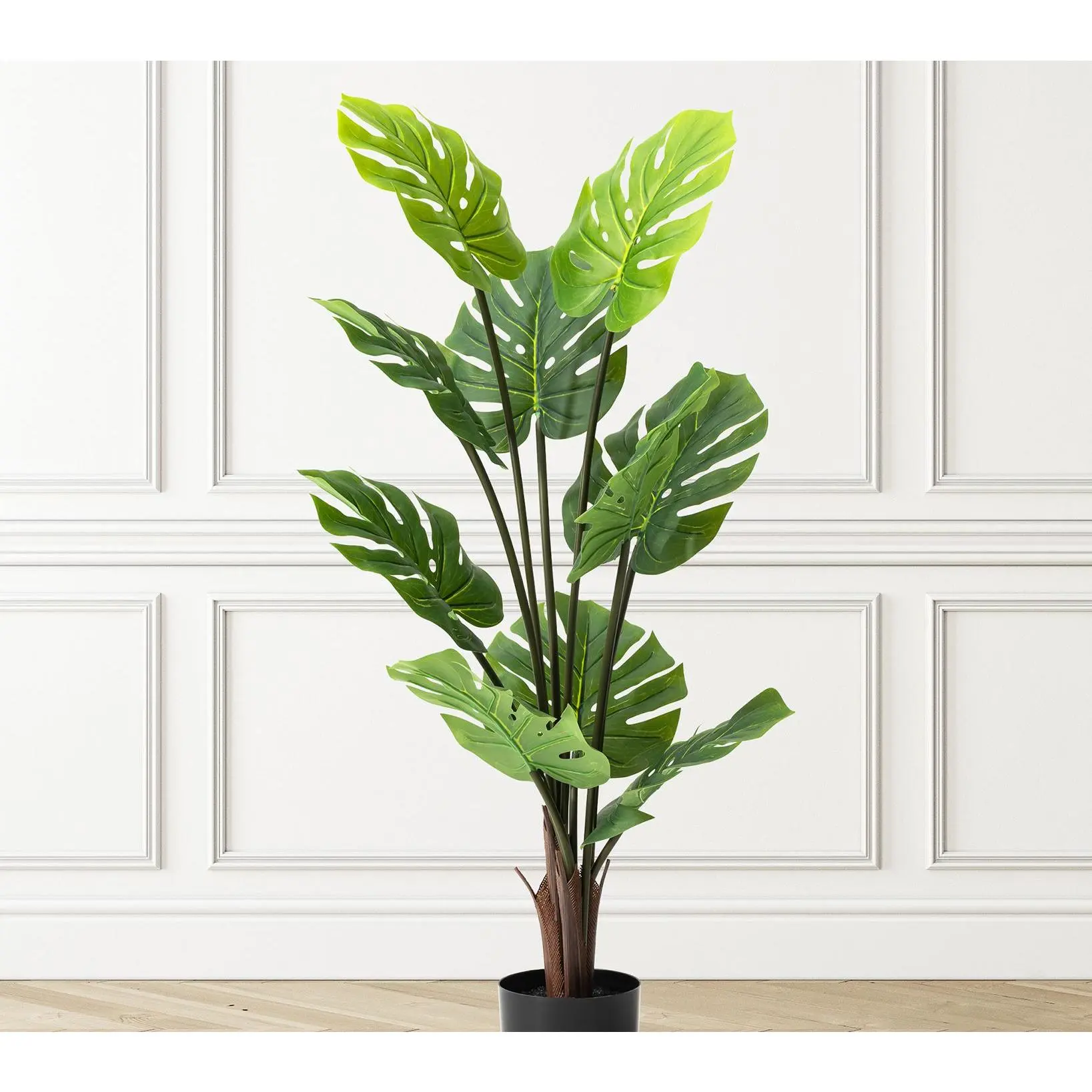 Glitzhome 3.5ft. Faux Monstera Deliciosa LiebmIn Pot