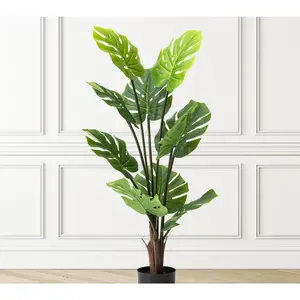 Glitzhome 3.5ft. Faux Monstera Deliciosa LiebmIn Pot