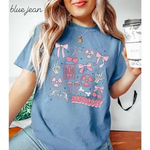 Comfort Colors Radiology Shirt • Coquette Bow Radiology tee• RAD Tech Tshirt • X-ray Tech • Radiologist Grad • Radiology Department Cotton Top Womenswear Check