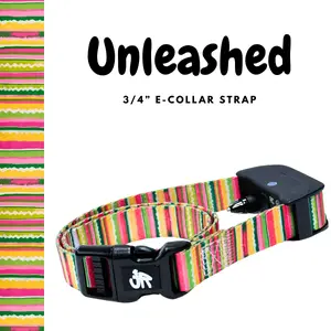 3/4" Replacement E-Collar Strap – Soft, Lightweight Polyester | Adjustable Fit 12"–26" Neck | Unleashed