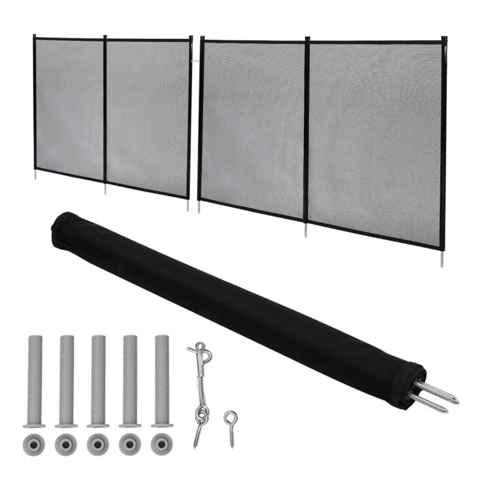 Premium Pool Safety Fence 4ft x 108ft – Sleek Black Removable Mesh Fence with 320GSM PVC-Coated Fabric & Durable Metal Frame – Secure, See-Through Barrier for Pools, Yards, Gardens – Family & Pet Safe