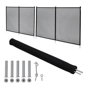 Premium Pool Safety Fence 4ft x 108ft – Sleek Black Removable Mesh Fence with 320GSM PVC-Coated Fabric & Durable Metal Frame – Secure, See-Through Barrier for Pools, Yards, Gardens – Family & Pet Safe