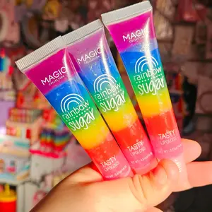 MAGIC Rainbow Sugar Lipgloss Sweet Sugar Taste Lipstick in Vibrant Rainbow Colors for Irresistibly Sweet Lips Makeup Collection