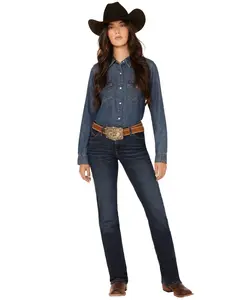 Wrangler Women's Traci Dark Wash Mid Rise Ultimate Riding Bootcut Stretch - 112352988