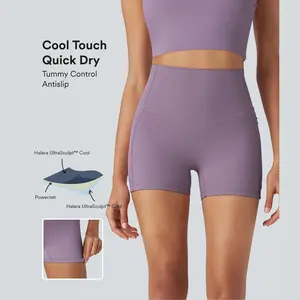 Halara UltraSculpt Cool Quick Dry High Waisted Tummy Control Shaping Yoga Biker Shorts 3'' with Pockets-UPF50+