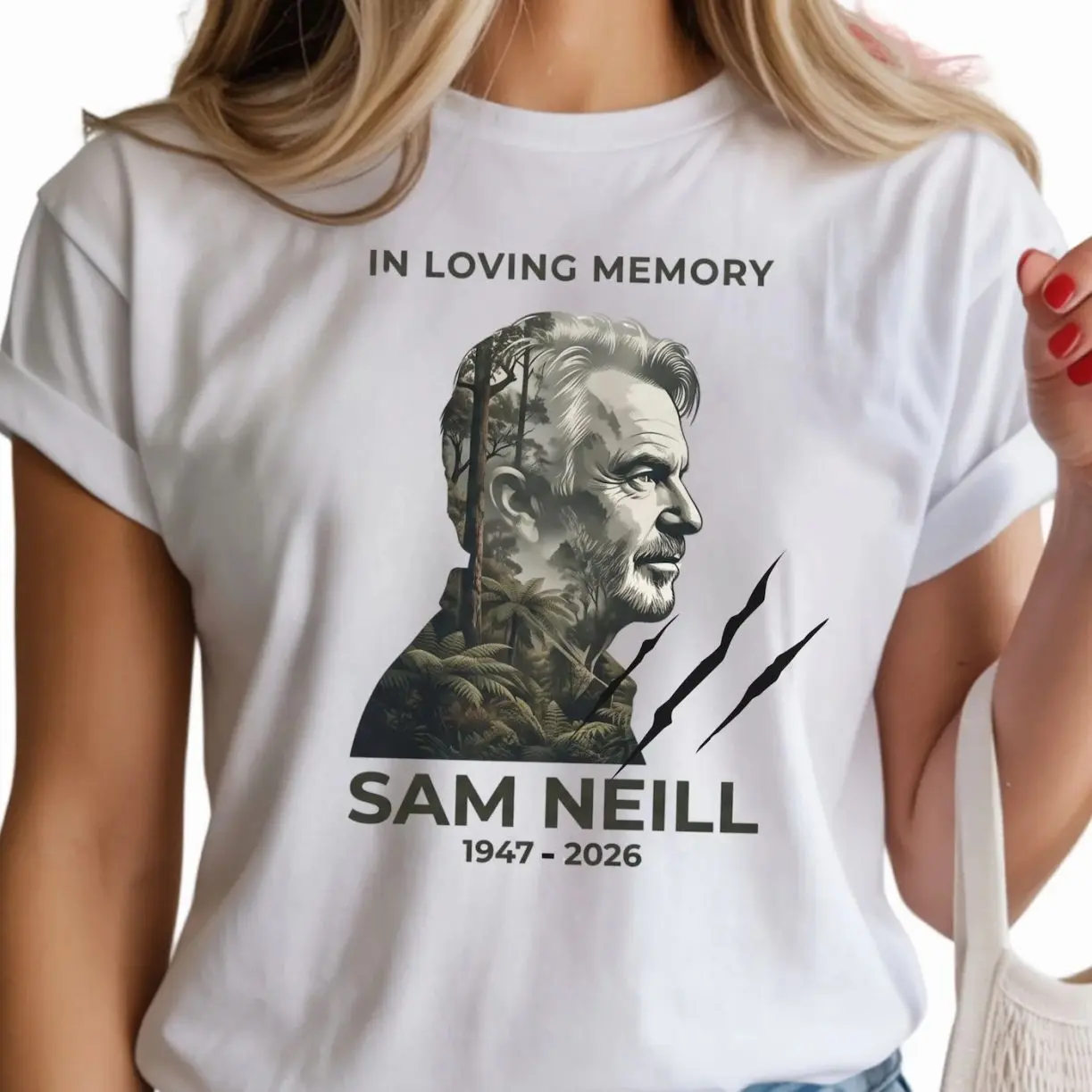 Sam Neill Memorial Shirt, Jurassic Legend Tribute Tee, Dr. Alan Grant Tribute T-Shirt