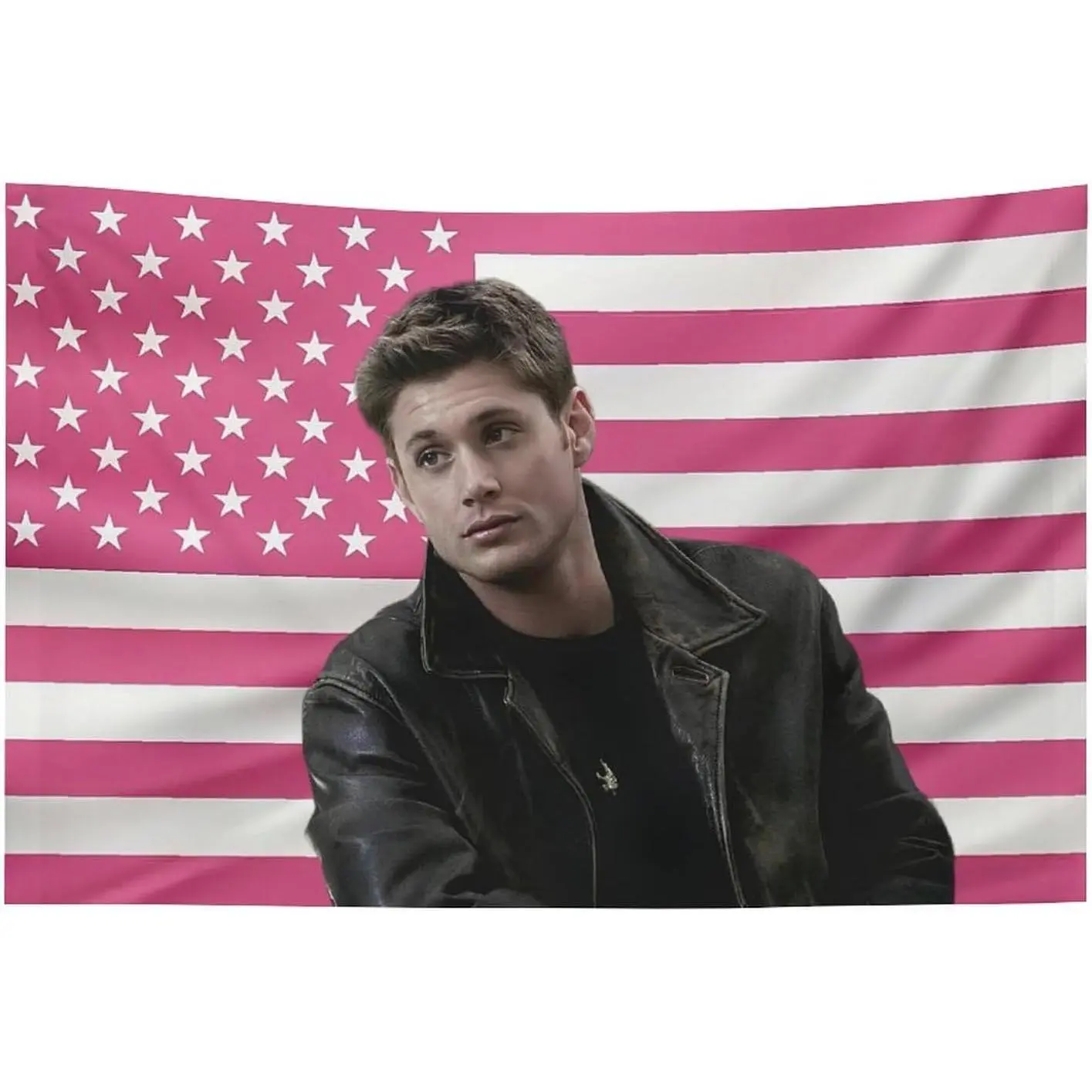 Dean Jensen Star Ackles Winchester Light Peach Polyester Light Tapestry - Glam Look, Bright Colors, Hand Washable Home Decor, Funny Wall Decor for College Dorms, Decorative Gift Blanket, Bedroom Dorm Decor, Tapestry Room Decor