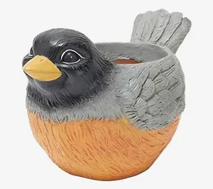 Portly Robin Garden Planter, Home Improvement Flower Pot for Outdoor/Indoor Gardening