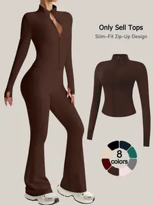 Women's Zip Up Jacket Long Sleeve Top Casual Versatile Loungewear Daily Outerwear Airport Travel Vacation Slim Fit Stand Collar Homewear Pajama Top