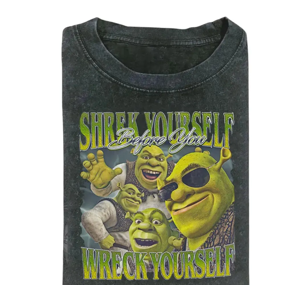 Shrek Yourself Before You Wreck Yourself T-Shirt, Funny Shrek Meme Tee, Vintage Shrek Graphic Shirt, Unisex Retro Streetwear
