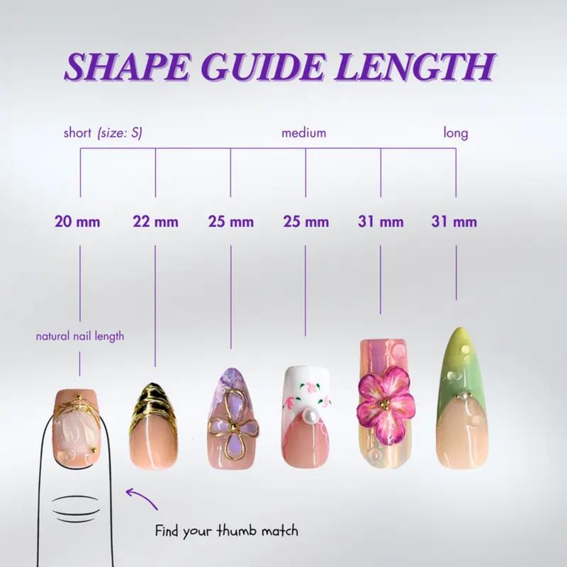 Moonlight Fairy Press On Nails | Pastel Floral & Crescent Moon 3D Nail Set | Magical Aura Nails