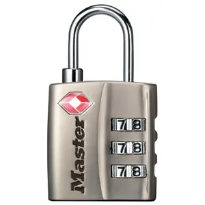 Master Lock Nickle Finish TSA-Accepted Luggage Padlocks 4680DNKL