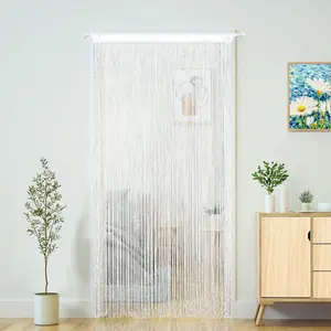 Doorway String Curtain Door Curtains,Boho Hippie Hanging Patio Tassels Screen Room Decor Bedroom Wall Window Closet Kitchen Living Room Fringe Divider Panel Laundry Room(39x79in/100x200cm,White)