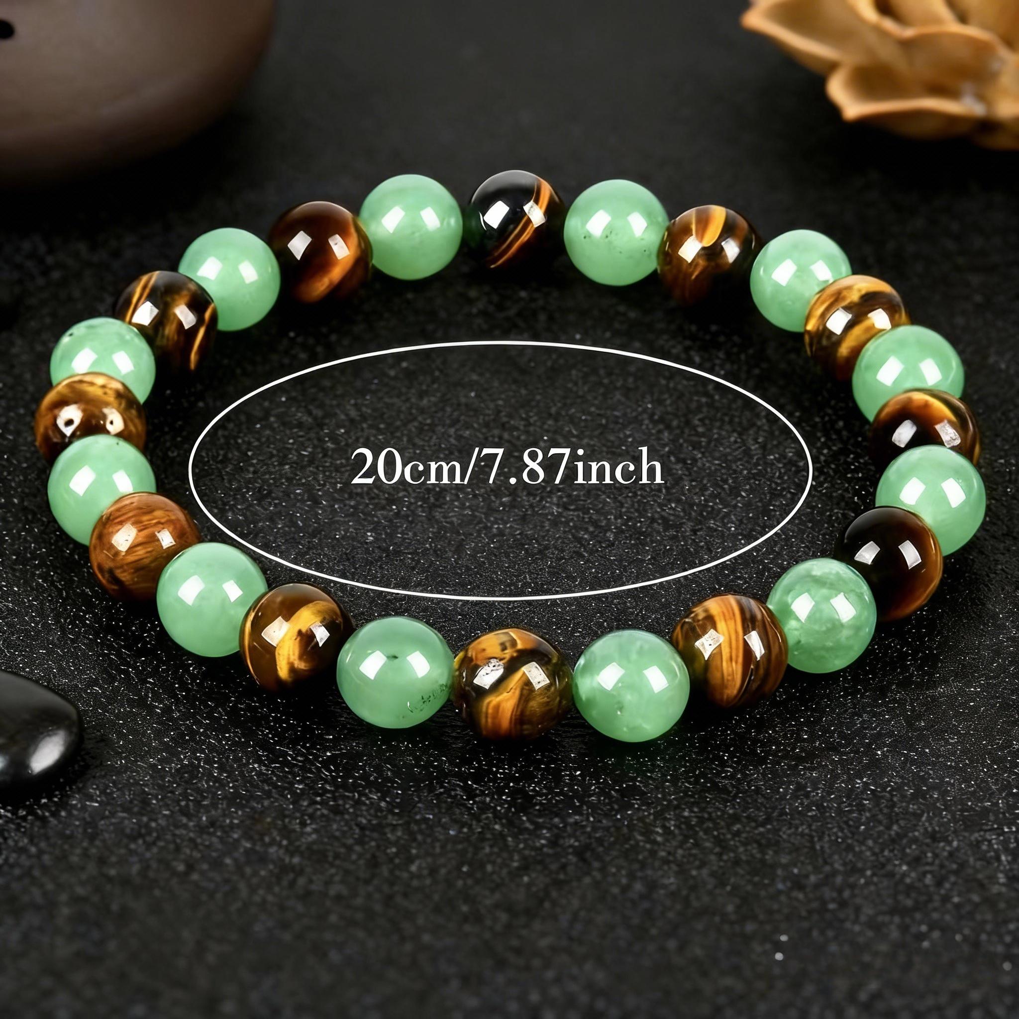 Money Attraction Necklace With GreenAventurine & Tiger Eye Pendant Healing Crystal Stone ，Anniversary, Vacation &Theme Parties Jewelry Charms Abundance Crystal bracelet，Long Chain，Sweater chain，Ideal Gift Jewelry for Men and Women, Can be used as a gift