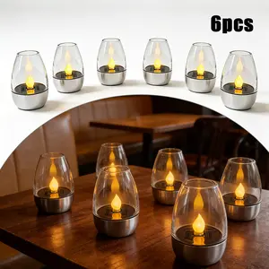LED Solar Candles Light Flameless Rechargeable Night Light For Wedding Party Garden Decor Outdoor Waterproof Solar Candles Lamp