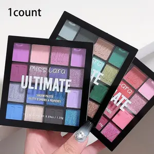 16 Color Shimmering Eyeshadow Palette, 1 Count Matte & Glitter Finish Eyeshadow Powder, High Pigmented Cosmetic Product for Daily & Fancy Makeup