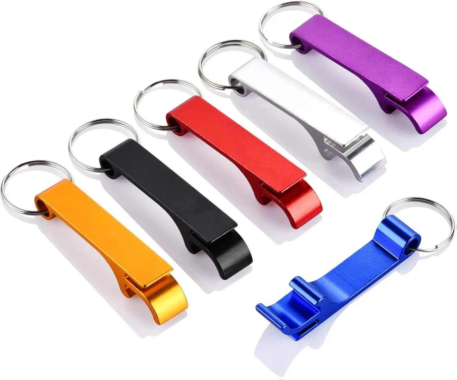 6PCS Colorful Durable Premium Aluminium Alloy Bar Bottle Openers with Mini Keychain - Lightweight, Easy-to-Carry Kitchenware for Home, Parties - Beverage Opening Utensils Set
