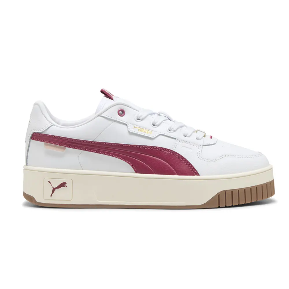 PUMA Womens Carina Street Lux Lace Up Sneakers Shoes Casual - White